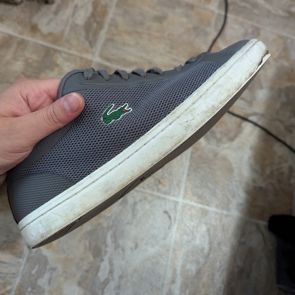 Men's Grey Lacoste Tennis Shoes - Picture 8 of 16